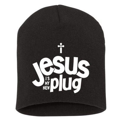 Jesus Is My New Plug Funny Christian Convert Short Acrylic Beanie