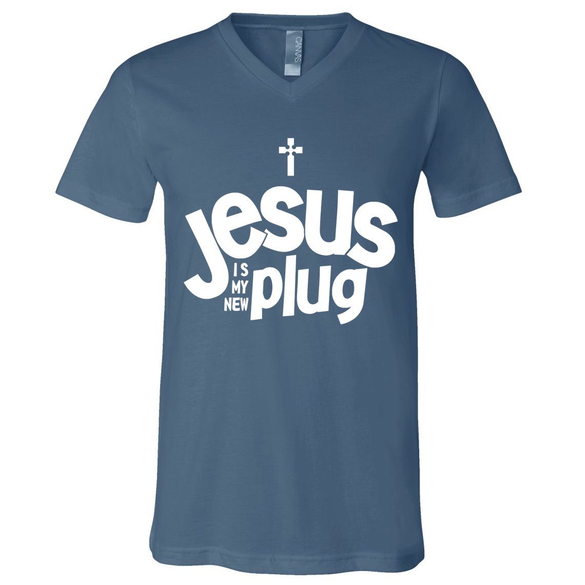 Jesus Is My New Plug Funny Christian Convert V-Neck T-Shirt
