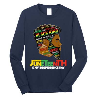 Juneteenth Is My Independence Day Black King Fathers Day Men Long Sleeve Shirt