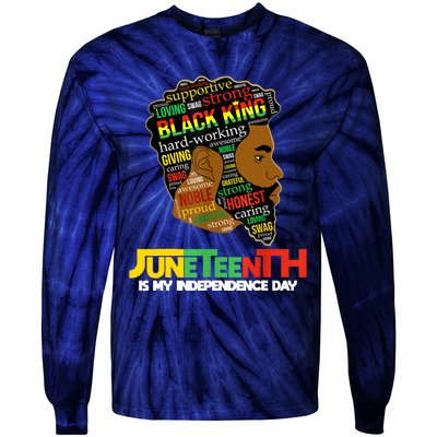 Juneteenth Is My Independence Day Black King Fathers Day Men Tie-Dye Long Sleeve Shirt