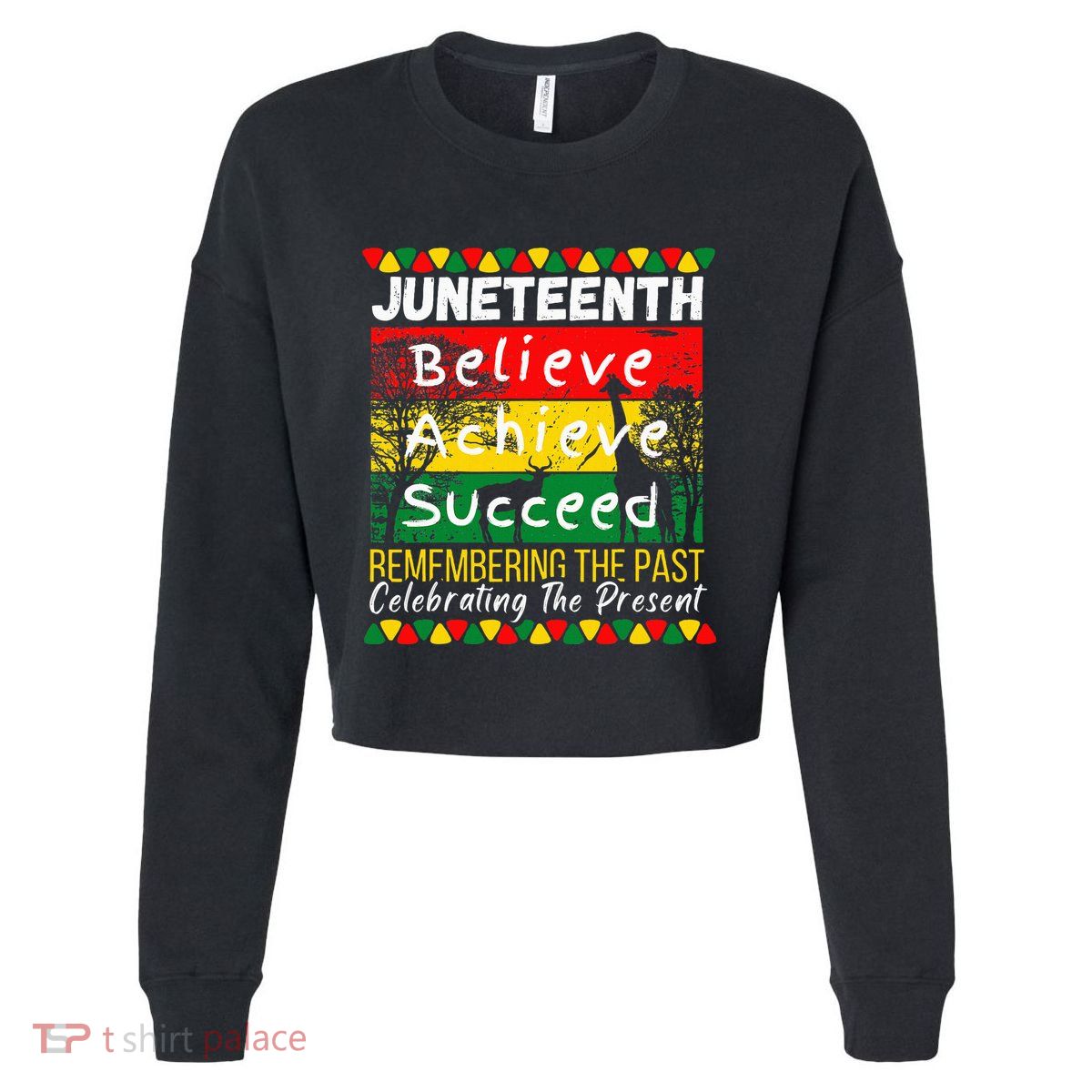 Juneteenth Is My Independence Day Black Pride Melanin Cropped Pullover Crew