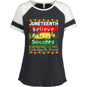 Juneteenth Is My Independence Day Black Pride Melanin Enza Ladies Jersey Colorblock Tee