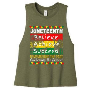 Juneteenth Is My Independence Day Black Pride Melanin Women's Racerback Cropped Tank