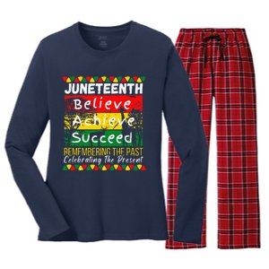 Juneteenth Is My Independence Day Black Pride Melanin Women's Long Sleeve Flannel Pajama Set 