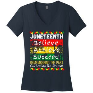 Juneteenth Is My Independence Day Black Pride Melanin Women's V-Neck T-Shirt