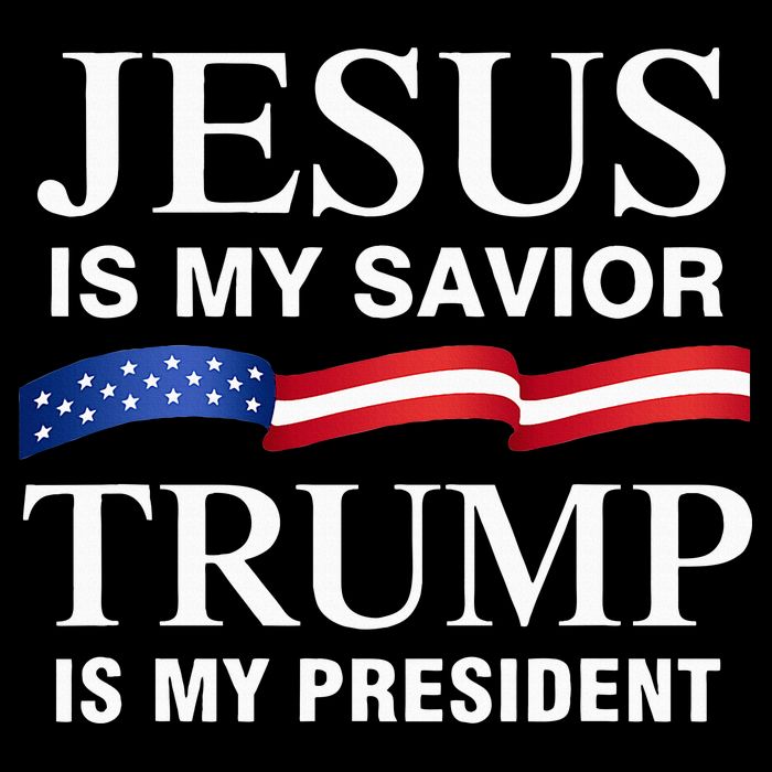 Jesus Is My Savior Trump Is My President Stripe Pom Pom Beanie