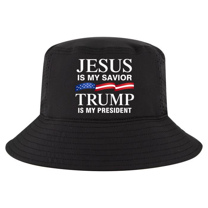 Jesus Is My Savior Trump Is My President Cool Comfort Performance Bucket Hat