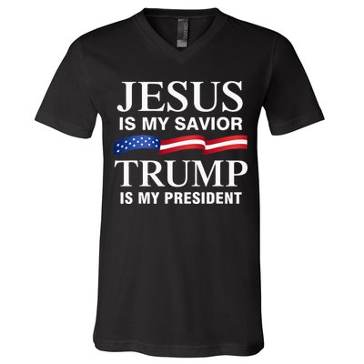 Jesus Is My Savior Trump Is My President V-Neck T-Shirt