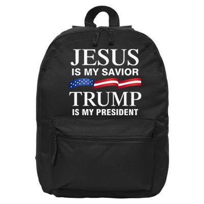 Jesus Is My Savior Trump Is My President 16 in Basic Backpack