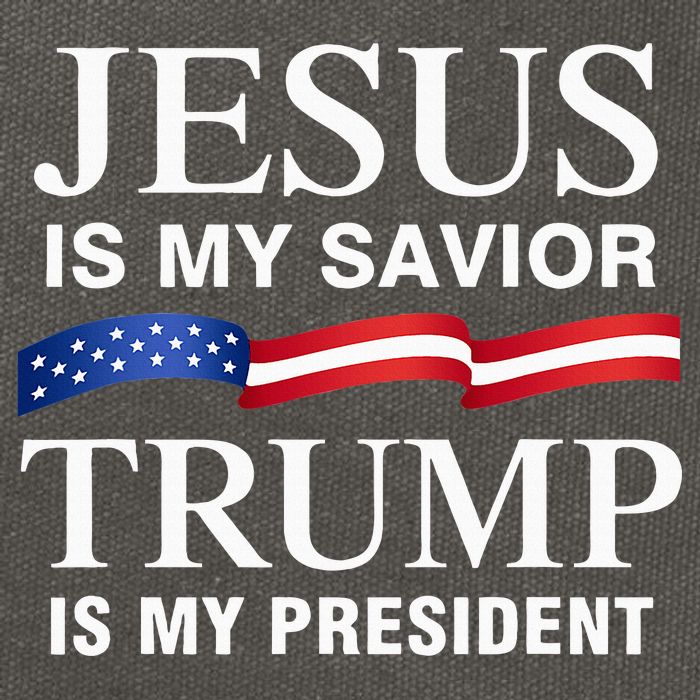 Jesus Is My Savior Trump Is My President Cotton Canvas Backpack