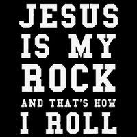 Jesus Is My Rock And Thats How I Roll Funny Religious 16 in Basic Backpack