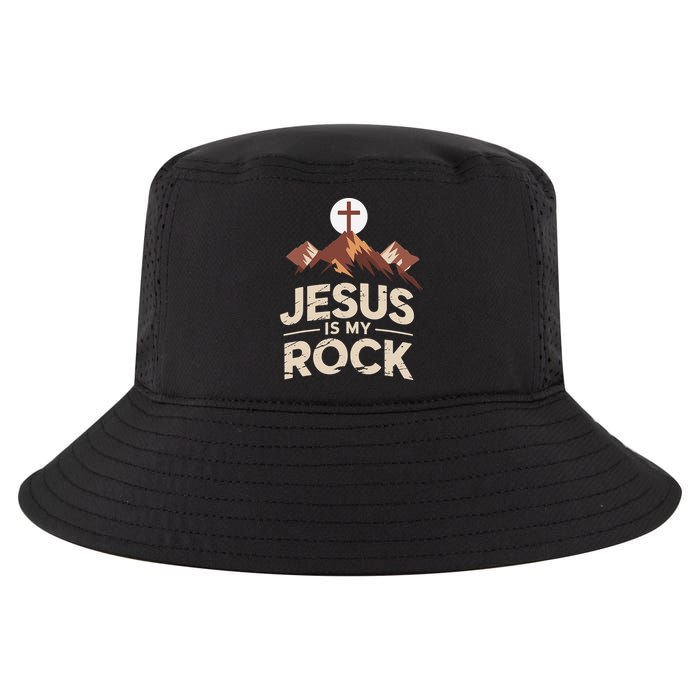 Jesus Is My Rock Biblical Christian Faith Cool Comfort Performance Bucket Hat