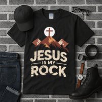 Jesus Is My Rock Biblical Christian Faith Tall T-Shirt