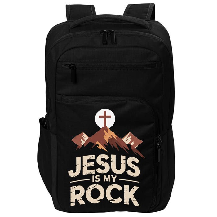Jesus Is My Rock Biblical Christian Faith Impact Tech Backpack