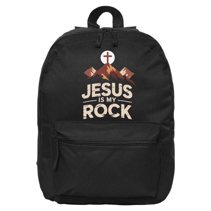 Jesus Is My Rock Biblical Christian Faith 16 in Basic Backpack