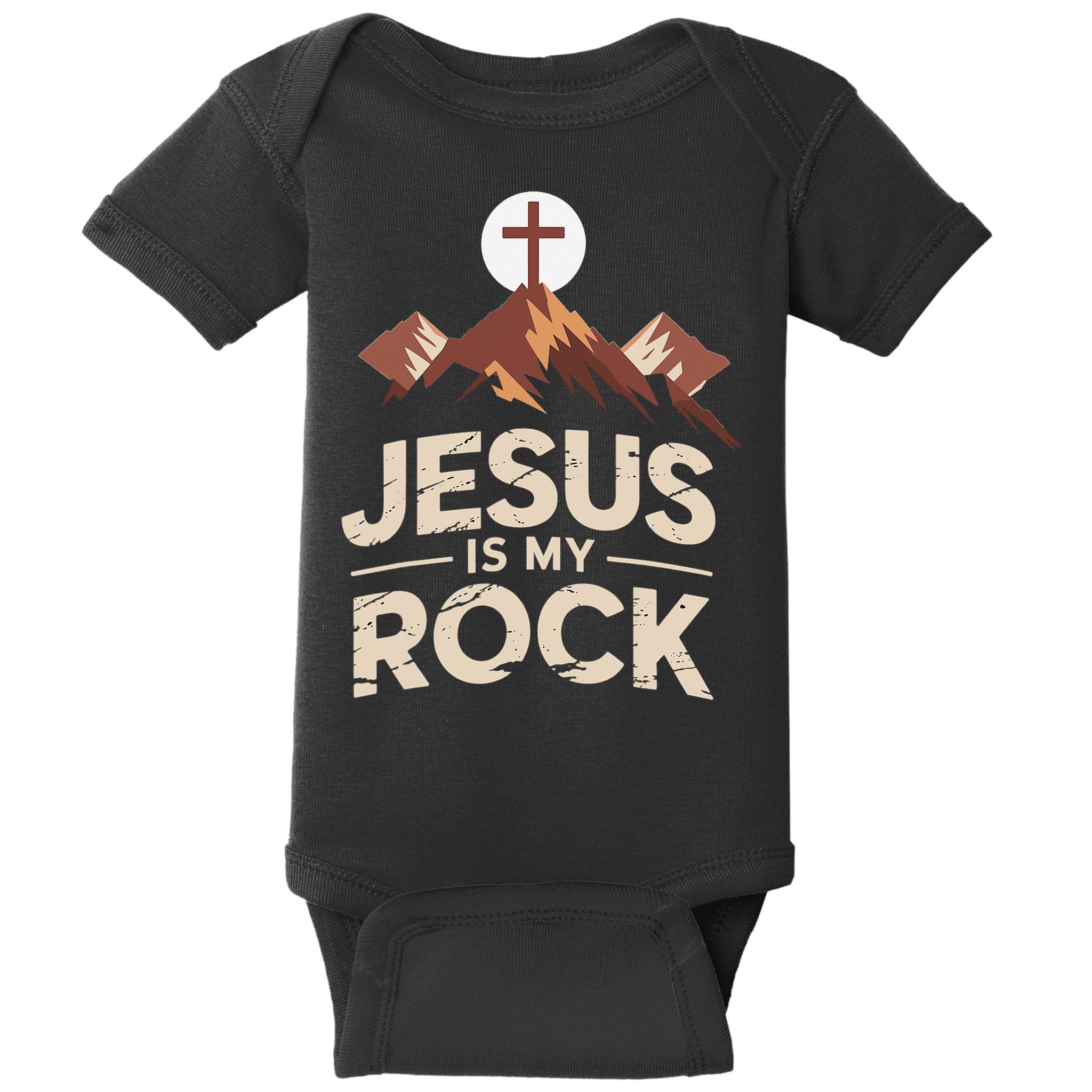 Jesus Is My Rock Biblical Christian Faith Baby Bodysuit