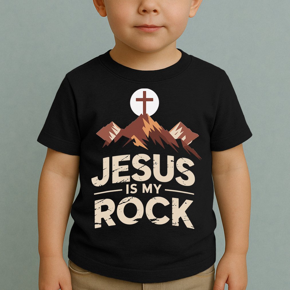 Jesus Is My Rock Biblical Christian Faith Toddler T-Shirt