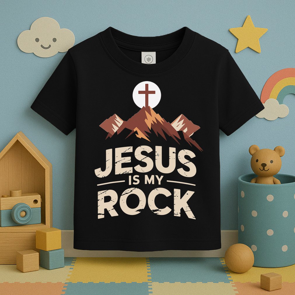 Jesus Is My Rock Biblical Christian Faith Toddler T-Shirt