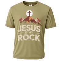 Jesus Is My Rock Biblical Christian Faith Cooling Performance Crew T-Shirt
