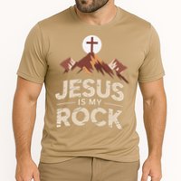 Jesus Is My Rock Biblical Christian Faith Cooling Performance Crew T-Shirt