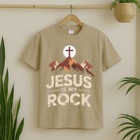 Jesus Is My Rock Biblical Christian Faith T-Shirt