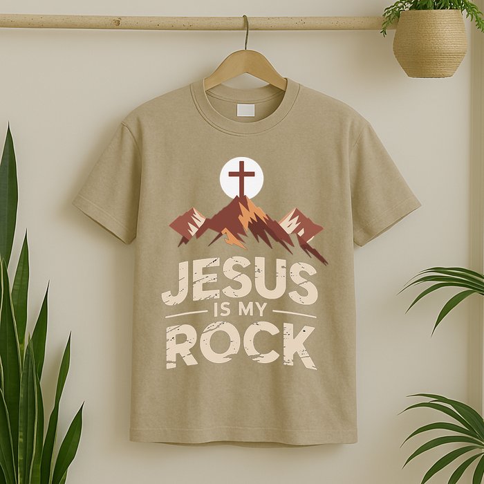 Jesus Is My Rock Biblical Christian Faith T-Shirt
