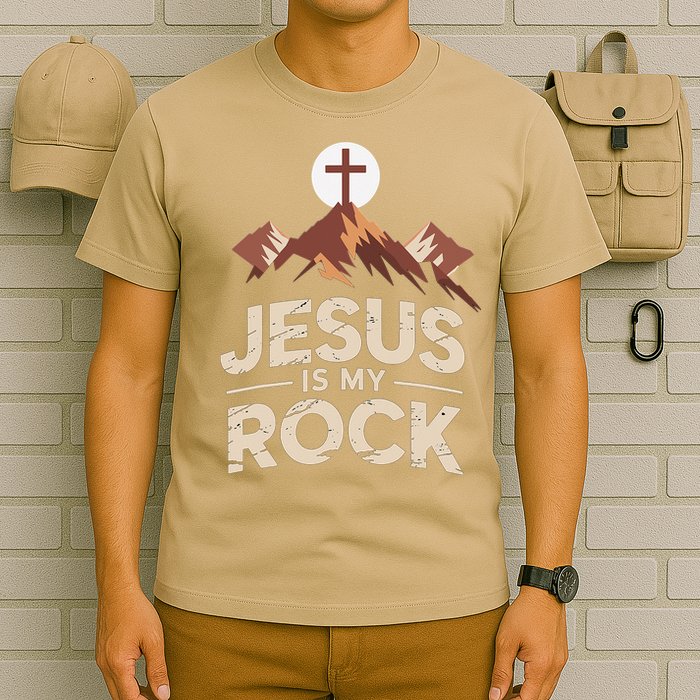 Jesus Is My Rock Biblical Christian Faith T-Shirt
