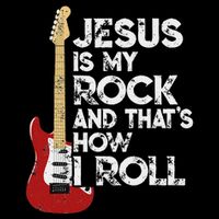 Jesus Is My Rock And That Is How I Roll Guitar Christian Ladies Essential Flowy Tank