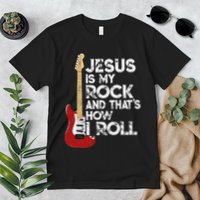 Jesus Is My Rock And That Is How I Roll Guitar Christian Premium T-Shirt