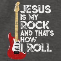 Jesus Is My Rock And That Is How I Roll Guitar Christian Vector Backpack