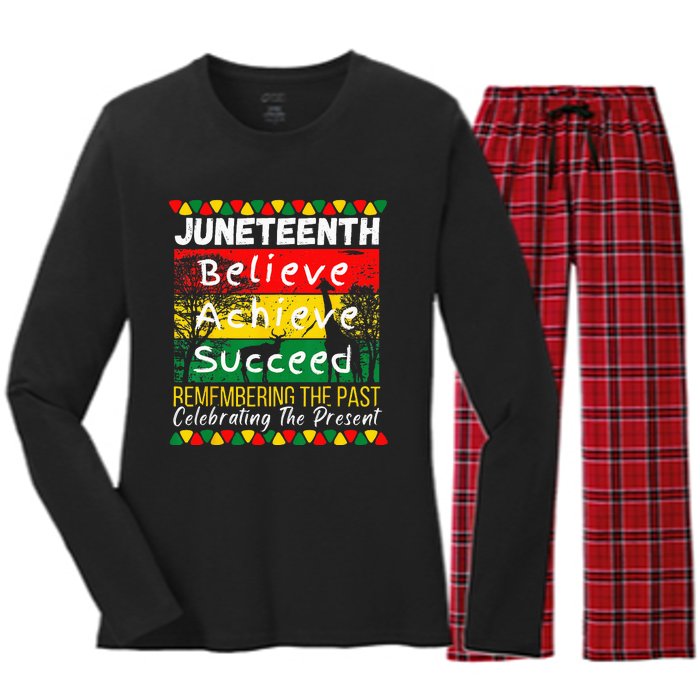 Juneteenth Is My Independence Day Black Pride Melanin Women's Long Sleeve Flannel Pajama Set 