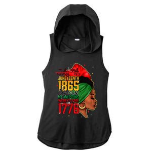 Juneteenth Is My Independence Day Wo Black Pride Ladies PosiCharge Tri-Blend Wicking Draft Hoodie Tank