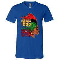 Juneteenth Is My Independence Day Wo Black Pride V-Neck T-Shirt