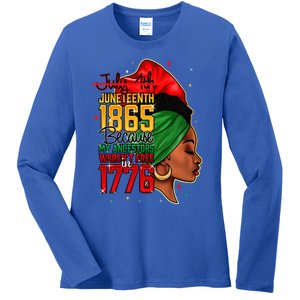 Juneteenth Is My Independence Day Wo Black Pride Ladies Long Sleeve Shirt