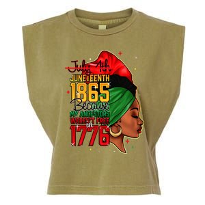 Juneteenth Is My Independence Day Wo Black Pride Garment-Dyed Women's Muscle Tee