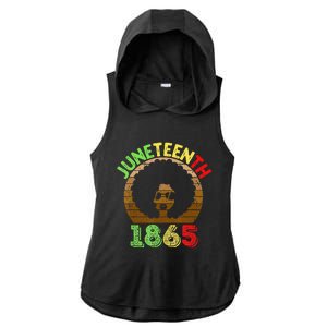 Juneteenth Is My Independence Day Black  Black Pride Ladies PosiCharge Tri-Blend Wicking Draft Hoodie Tank