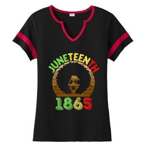 Juneteenth Is My Independence Day Black  Black Pride Ladies Halftime Notch Neck Tee