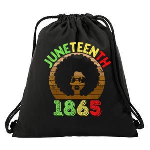 Juneteenth Is My Independence Day Black  Black Pride Drawstring Bag