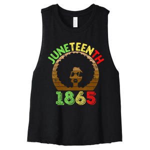 Juneteenth Is My Independence Day Black  Black Pride Women's Racerback Cropped Tank