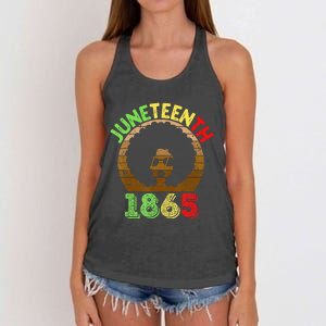 Juneteenth Is My Independence Day Black  Black Pride Women's Knotted Racerback Tank