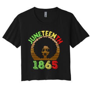 Juneteenth Is My Independence Day Black  Black Pride Women's Crop Top Tee