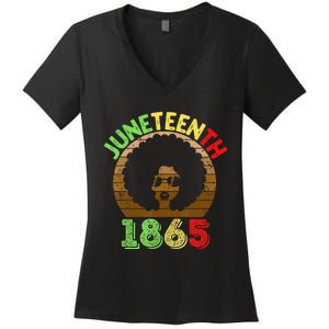 Juneteenth Is My Independence Day Black  Black Pride Women's V-Neck T-Shirt