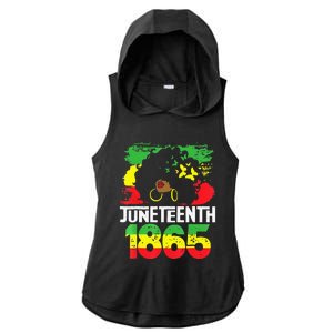 Juneteenth Is My Independence Day Black  Freedom 1865 Ladies PosiCharge Tri-Blend Wicking Draft Hoodie Tank