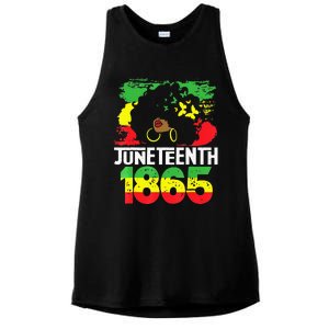 Juneteenth Is My Independence Day Black  Freedom 1865 Ladies PosiCharge Tri-Blend Wicking Tank