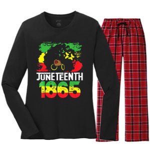 Juneteenth Is My Independence Day Black  Freedom 1865 Women's Long Sleeve Flannel Pajama Set 