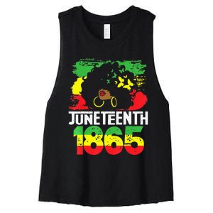 Juneteenth Is My Independence Day Black  Freedom 1865 Women's Racerback Cropped Tank