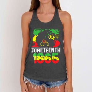 Juneteenth Is My Independence Day Black  Freedom 1865 Women's Knotted Racerback Tank