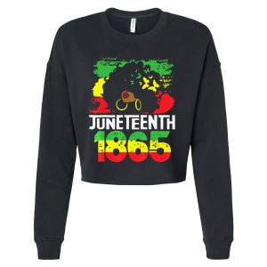 Juneteenth Is My Independence Day Black  Freedom 1865 Cropped Pullover Crew