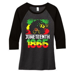 Juneteenth Is My Independence Day Black  Freedom 1865 Women's Tri-Blend 3/4-Sleeve Raglan Shirt