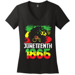 Juneteenth Is My Independence Day Black  Freedom 1865 Women's V-Neck T-Shirt